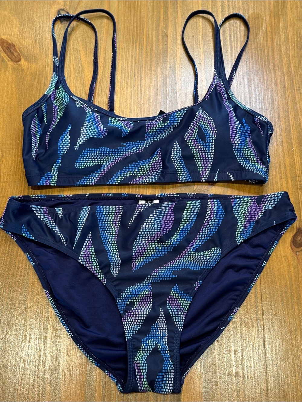 NWT Spyder Navy Multicolor Dot-Print Two-Piece Bikini